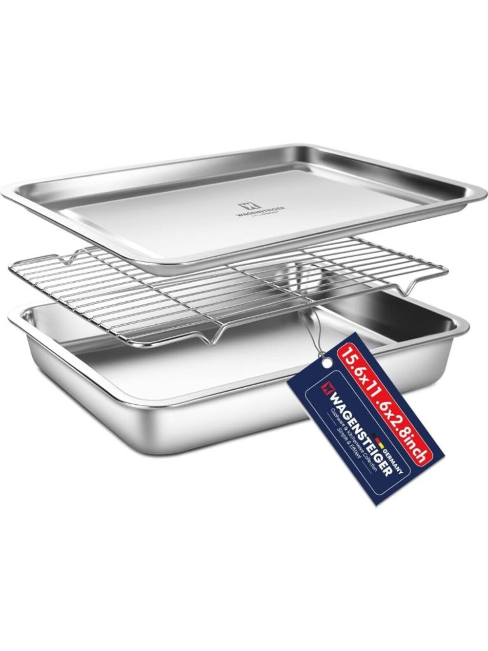 5.6Qt Stainless Steel Food Prep Container with Rack & Lid - Perfect for